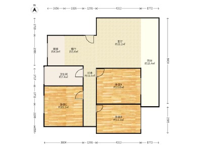 和平小区，3室2厅1卫，110.42㎡，普装